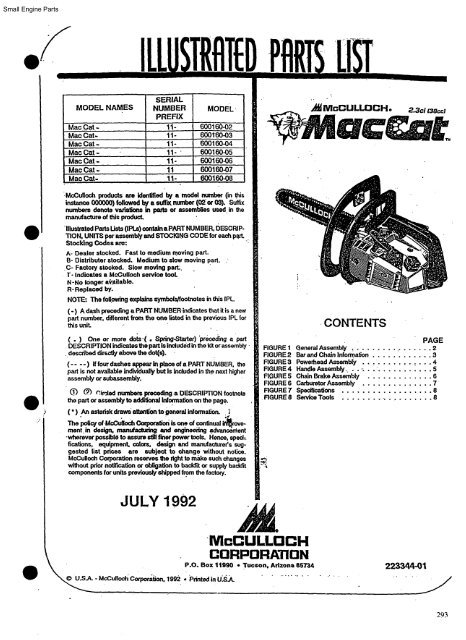 Mcculloch 380 Power Mac Manual